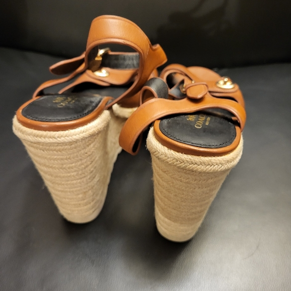 COACH LEATHER ESPADRILLE SANDALS - Picture 3 of 5